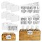 8 Pack Metal Basket Labels Clip On Holders with 70 Household Labels for Storage Bins, Bin Clips Labels Tags for Organizing Home, Bathroom, Linen Closet (White)